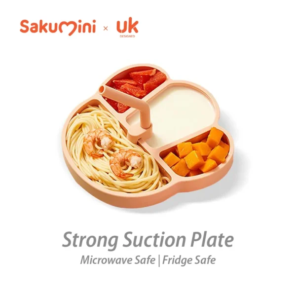 Sakumini Silicone Suction Plate Bowl Straw Piring Mangkok Mpasi Bayi