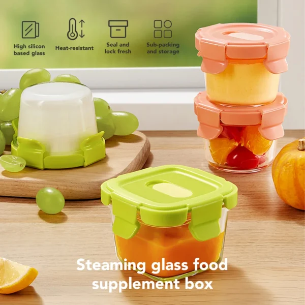 Sakumini Food Container Glass Storage Jar Bowl Wadah Gelas Kaca Mpasi Bayi - Image 2