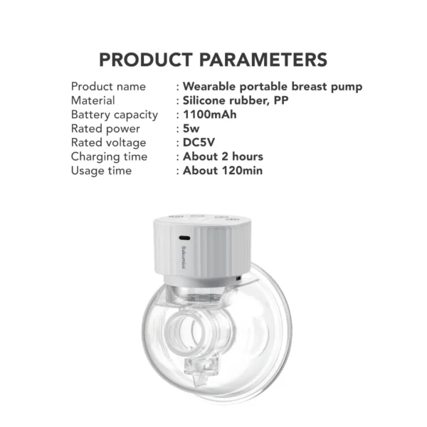 Sakumini Pompa Asi Elektrik Wearable Hands Free Breast Pump Electric - Image 6