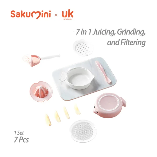 Sakumini Food Grinder Bowl Set Penghalus Pengolah Makanan Anak MPASI