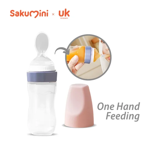 Sakumini Squeeze Spoon Feeder Silicone Botol Sendok Makan Mpasi Bayi