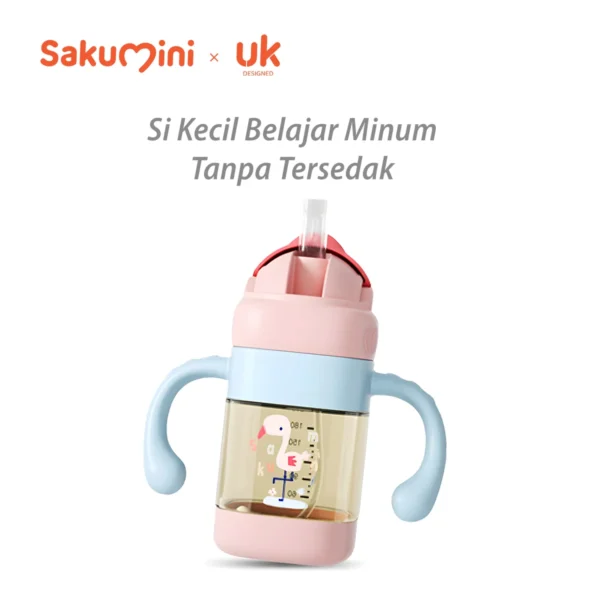 Sakumini Baby Botol Minum Sedotan Training Cup PPSU 240ml