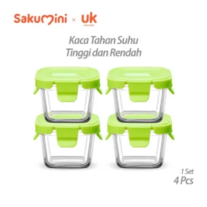 Sakumini Food Container Glass Storage Jar Bowl Wadah Gelas Kaca Mpasi Bayi