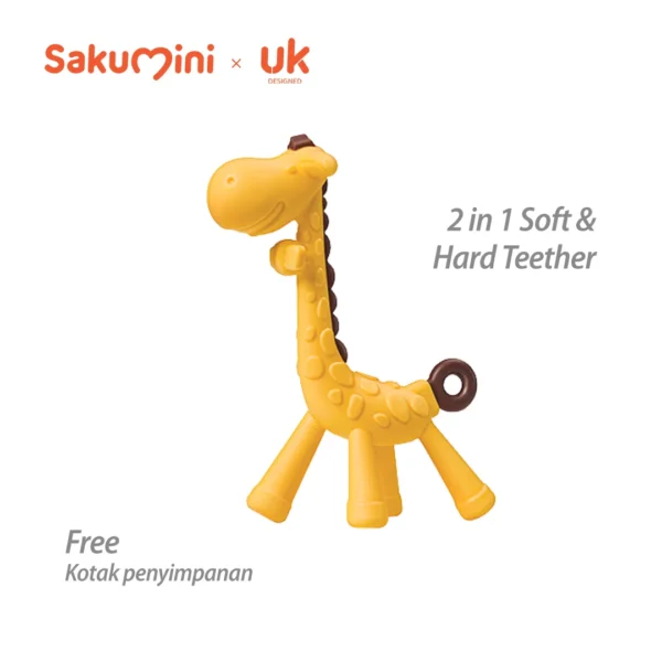 Sakumini Silicone Teether Giraffe Mainan Gigitan Bayi