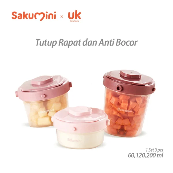 Sakumini Tempat Makan Mpasi Bayi Airtight Baby Food Container Set