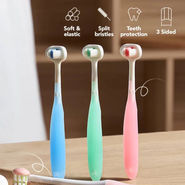 Sakumini Three Sided Kids Soft Bristle Toothbrush Sikat Gigi Tiga Sisi Anak - Image 2