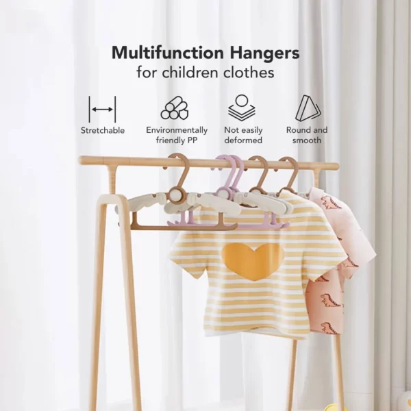 Sakumini Clothes Pants Hanger Gantungan Baju Celana Bayi Anak Anti Slip Multifungsi - Image 4