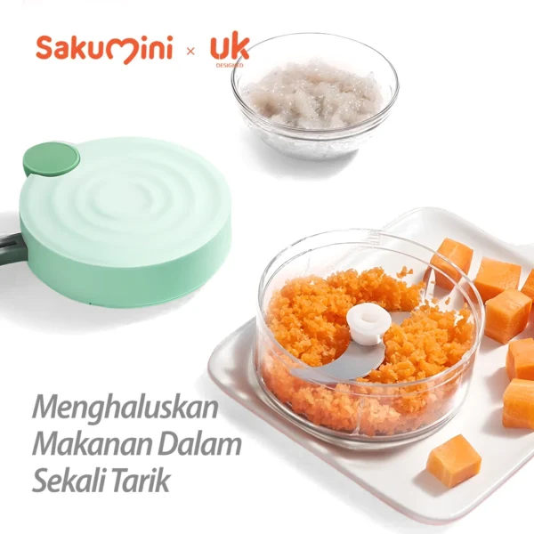 Sakumini Chopper Grinder Manual Blender Tarik Penggiling Penghalus Makanan