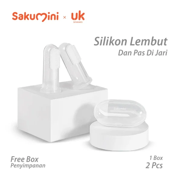 Sakumini Sikat Gigi Lidah Bayi Silikon Finger Toothbrush Silicone Baby