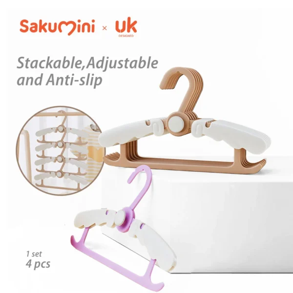 Sakumini Clothes Pants Hanger Gantungan Baju Celana Bayi Anak Anti Slip Multifungsi
