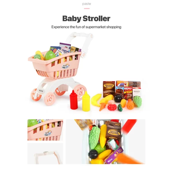 Beiens Shopping Cart Toy Trolley Mainan Keranjang Belanja Anak - Image 2