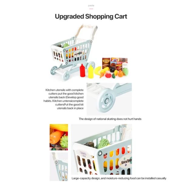 Beiens Shopping Cart Toy Trolley Mainan Keranjang Belanja Anak - Image 3