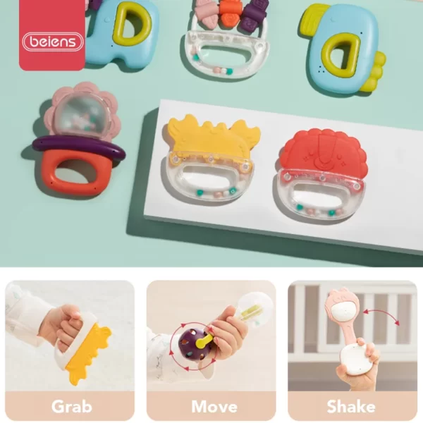 Beiens Baby Teether Mainan Gigitan Bayi Rattle Shake Toys - Image 3