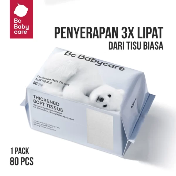 BC Babycare Tisu Kering Bayi Facial Tissue Wipes Hand Mouth 80Pcs