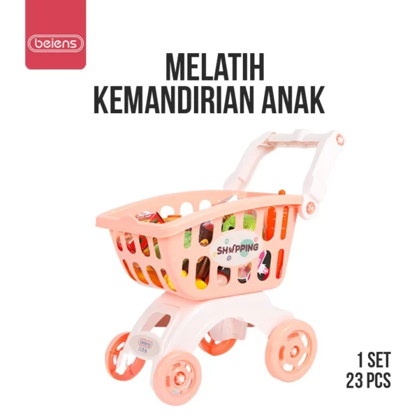 Beiens Shopping Cart Toy Trolley Mainan Keranjang Belanja Anak