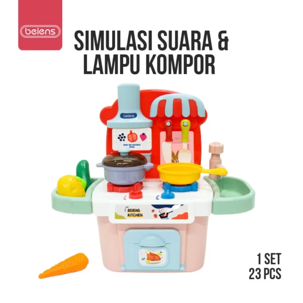 Beiens Cooking Mini Kitchen Set Toys Mainan Edukasi Masakan Anak