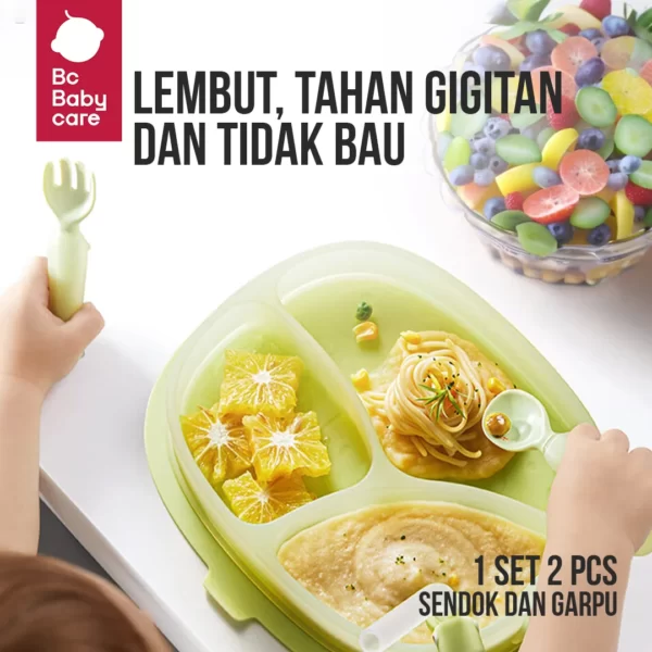 BC Babycare Learning Silicone Spoon Fork PPSU Sendok Garpu Training Bayi