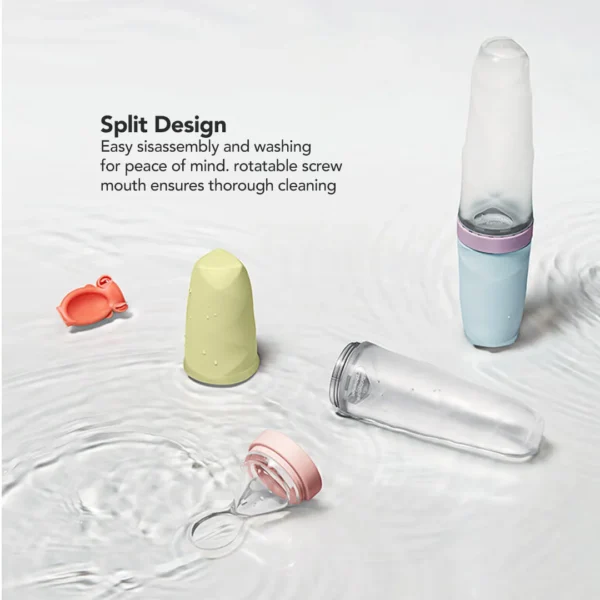 BC Babycare Infant Silicone Squeeze Feeder With Spoon Botol Sendok Makan Bayi - Image 4