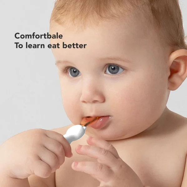 Sakumini Learning Silicone Ppsu Spoon Fork Sendok Garpu Bayi - Image 2