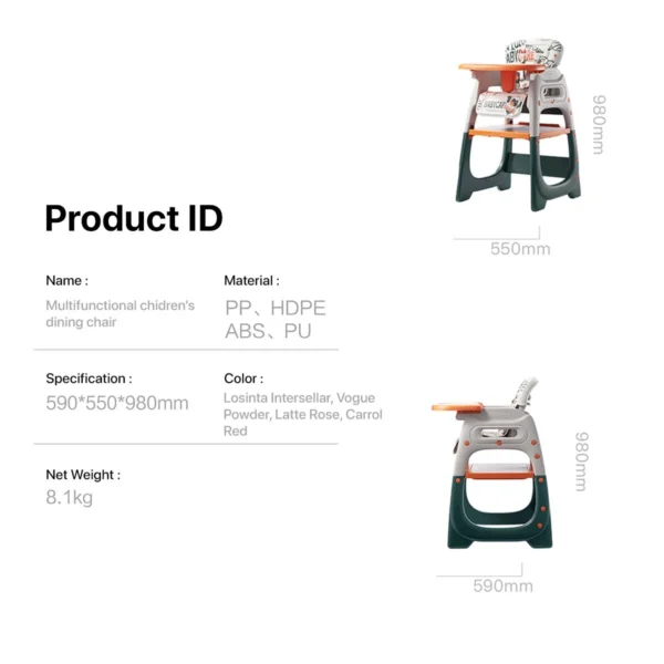 BC Babycare Kursi Makan Bayi Portable Baby High Chair Meja Lipat - Image 8