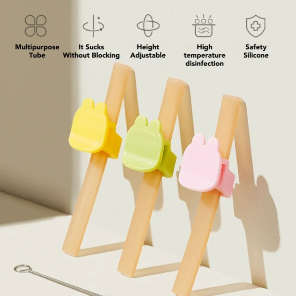 Sakumini Silicone Straw Set Sedotan Silikon Cincin Karakter Kelinci - Image 2