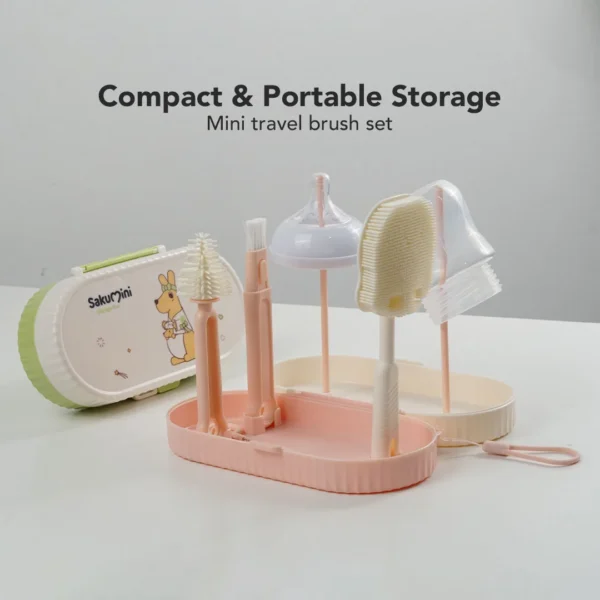 Sakumini 6in1 Travel Brush Kit Bottle Cleaner Sikat Pembersih Botol Dot - Image 7