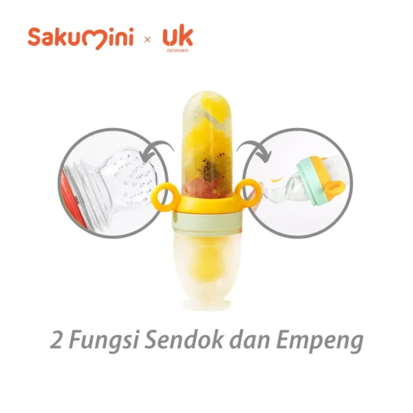 Sakumini Squeeze Spoon Fruit Teether Feeder Silicone Sendok Makan Bayi