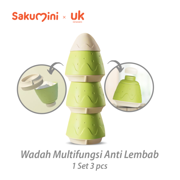 Sakumini Milk Powder Container 3in1 Tempat Susu Bubuk Bayi Anti Lembab
