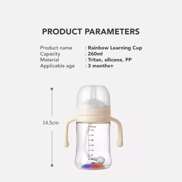 Sakumini Rainbow Botol Minum Sedotan Training Sippy Straw Cup Anak Anti Tumpah Gravity Ball - Image 7
