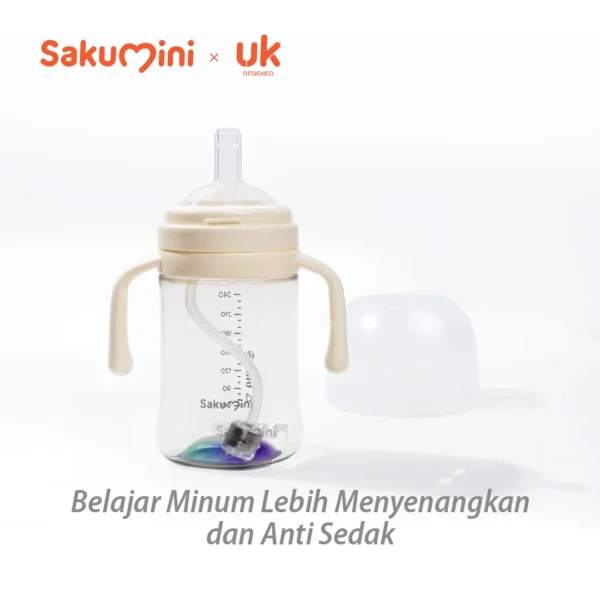 Sakumini Rainbow Botol Minum Sedotan Training Sippy Straw Cup Anak Anti Tumpah Gravity Ball