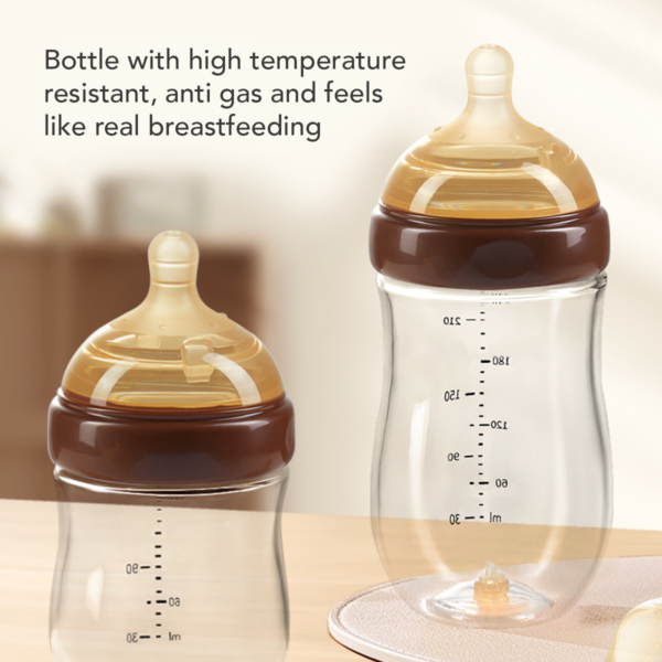 Sakumini Botol Susu Kaca Bayi Anak Anti Kolik Tahan Suhu Milk Feeding Bottle Glass Baby Bottle Newborn - Image 2