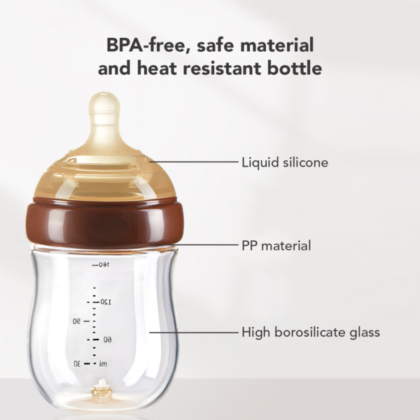 Sakumini Botol Susu Kaca Bayi Anak Anti Kolik Tahan Suhu Milk Feeding Bottle Glass Baby Bottle Newborn - Image 7