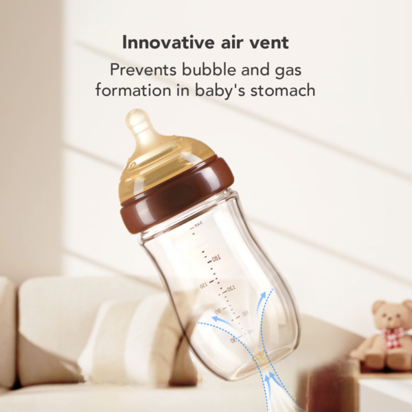 Sakumini Botol Susu Kaca Bayi Anak Anti Kolik Tahan Suhu Milk Feeding Bottle Glass Baby Bottle Newborn - Image 6