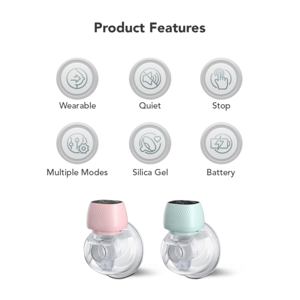 Sakumini Pompa Asi Elektrik Hands Free Wearable Breast Pump Smart Display Rechargeable - Image 8