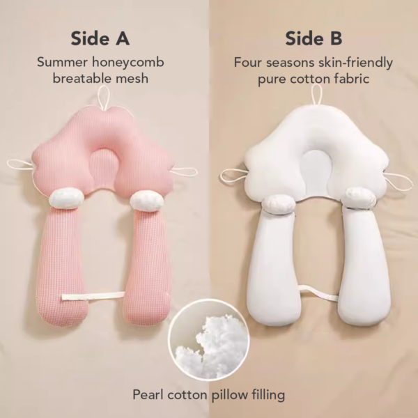 Sakumini 2in1 Newborn Head Shape Baby Pillow Bantal Kepala Anti Peyang Bayi Anak - Image 6