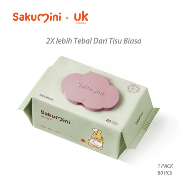 Sakumini Tisu Basah Bayi Wet Tissue Baby Wipes Hand Mouth Facial Tisu Wajah Lembut 80pcs