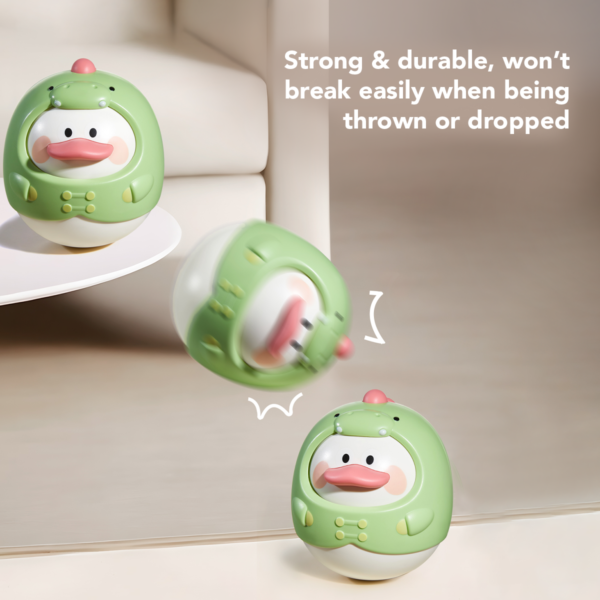 Sakumini Mainan Edukasi Boneka Goyang Anak Bayi Tumbler Duck Rattle Head Up Training - Image 6