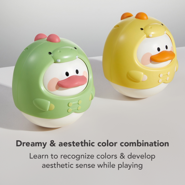 Sakumini Mainan Edukasi Boneka Goyang Anak Bayi Tumbler Duck Rattle Head Up Training - Image 9