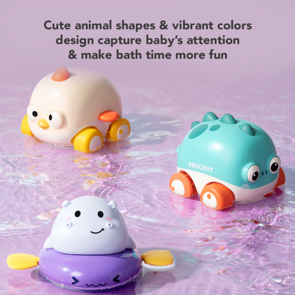 Sakumini Mainan Motorik Mandi Anak Bayi Berenang Air Semprot Kids Water Spray Riding Fish Toys - Image 2
