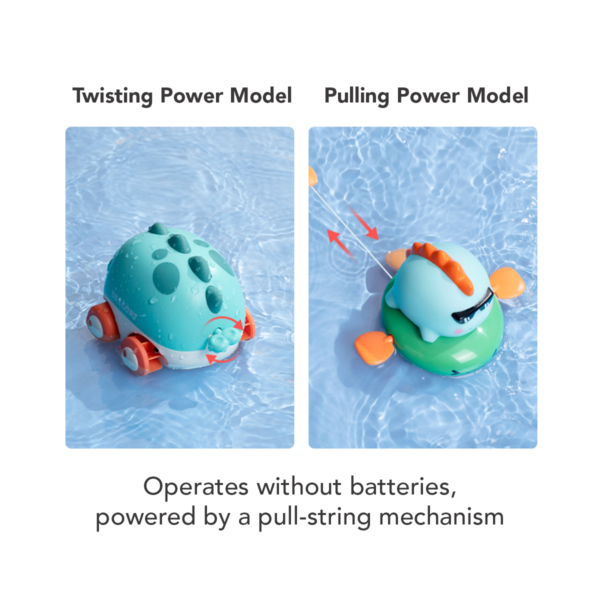 Sakumini Mainan Motorik Mandi Anak Bayi Berenang Air Semprot Kids Water Spray Riding Fish Toys - Image 5