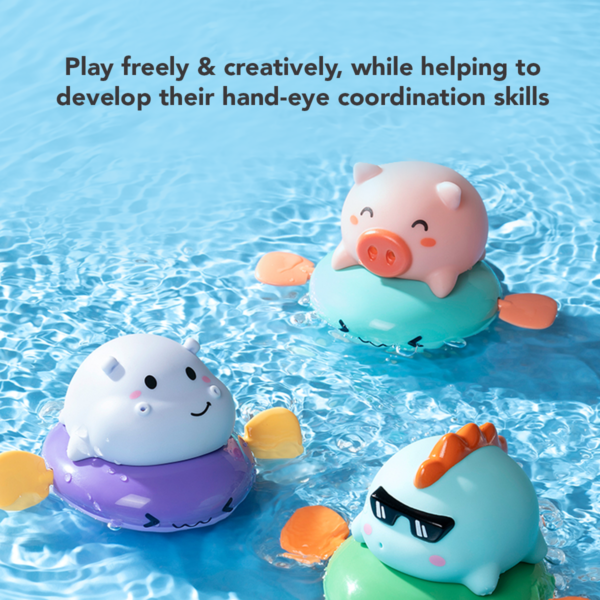 Sakumini Mainan Motorik Mandi Anak Bayi Berenang Air Semprot Kids Water Spray Riding Fish Toys - Image 6