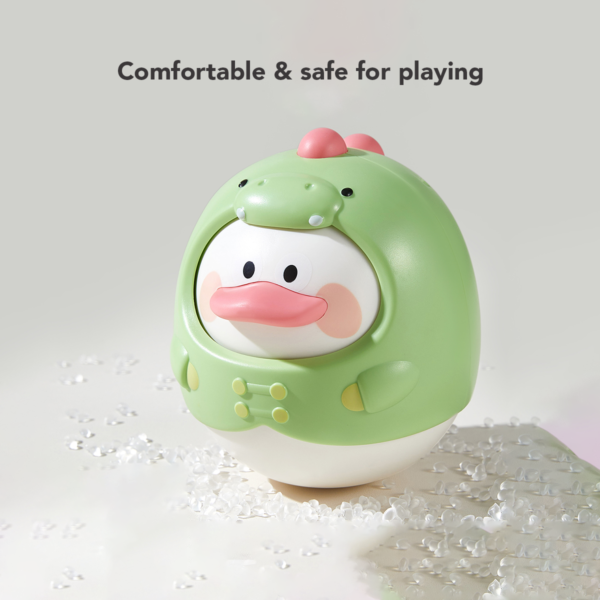 Sakumini Mainan Edukasi Boneka Goyang Anak Bayi Tumbler Duck Rattle Head Up Training - Image 8