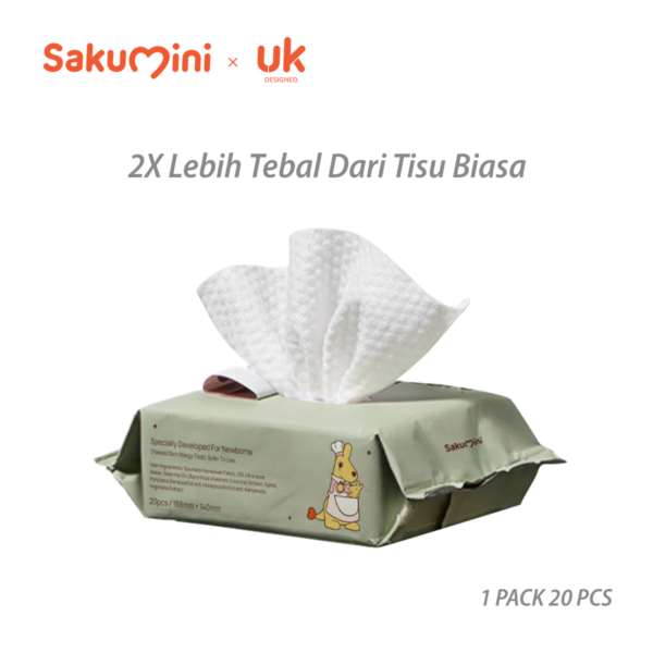 Sakumini Tisu Basah Bayi Wet Tissue Baby Wipes Hand Mouth Facial Tisu Wajah Lembut 20pcs
