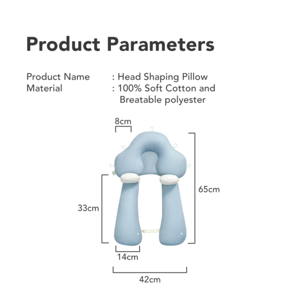 Sakumini 2in1 Newborn Head Shape Baby Pillow Bantal Kepala Anti Peyang Bayi Anak - Image 9