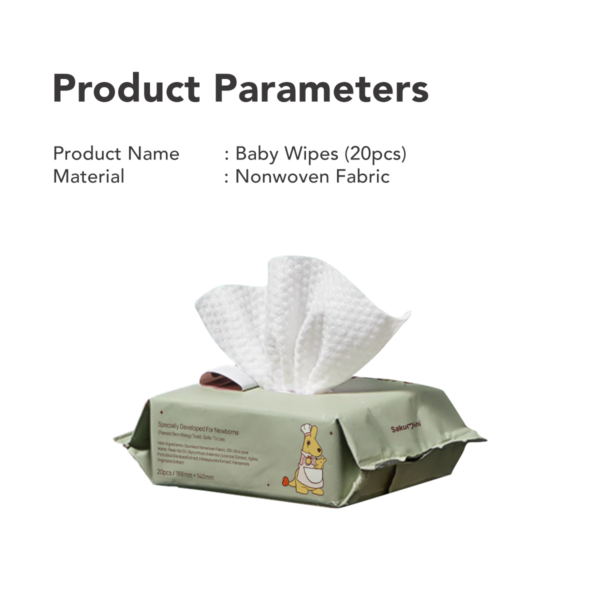 Sakumini Tisu Basah Bayi Wet Tissue Baby Wipes Hand Mouth Facial Tisu Wajah Lembut 20pcs - Image 9