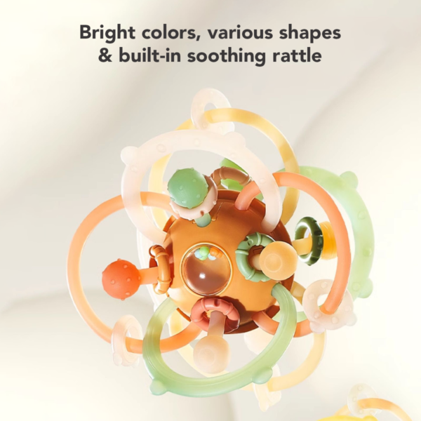 Sakumini Teether Ball Rattle Mainan Gigitan Bola Silikon Kerincingan Bayi BPA Free - Image 2