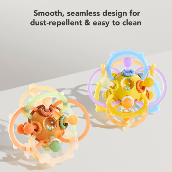 Sakumini Teether Ball Rattle Mainan Gigitan Bola Silikon Kerincingan Bayi BPA Free - Image 5