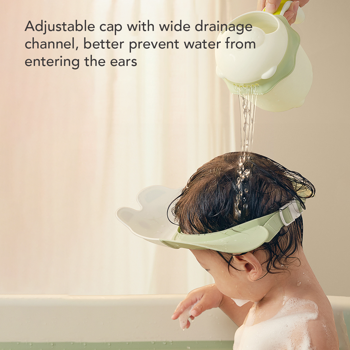 Sakumini Shower Cap Topi Keramas Anak Bayi Pelindung Mata Saat Mandi Anti Slip Motif Panda - Image 3