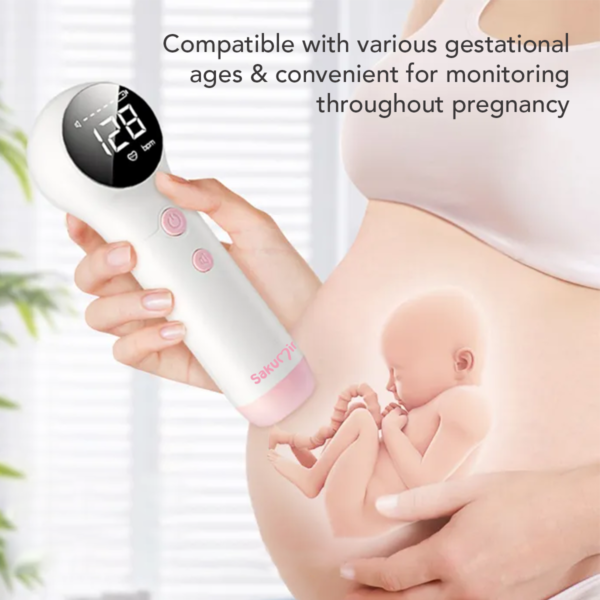 Sakumini Alat Deteksi Jantung Janin Fetal Doppler Heart Rate Monitor - Image 4