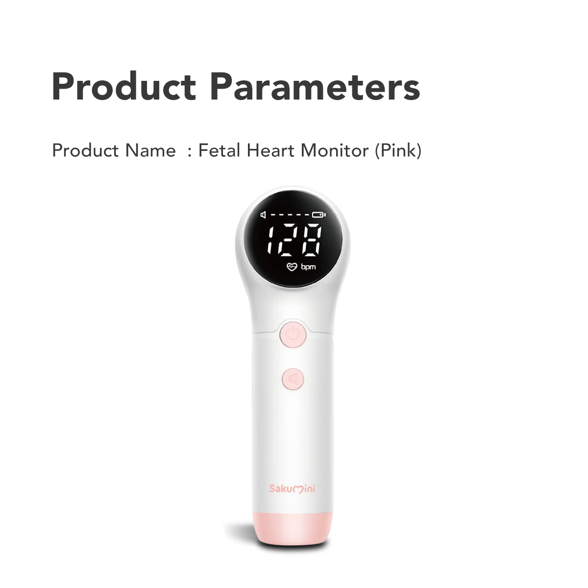 Sakumini Alat Deteksi Jantung Janin Fetal Doppler Heart Rate Monitor - Image 9